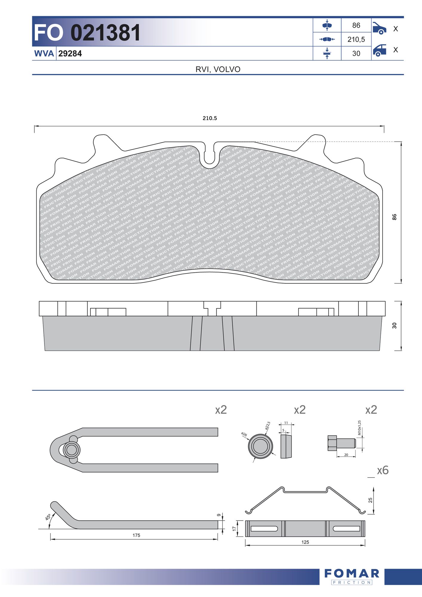 Set placute frana,frana disc FO 021381 FOMAR Friction